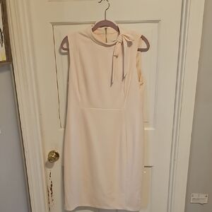 Calvin Klein Cream Bow Midi Dress